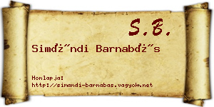 Simándi Barnabás névjegykártya